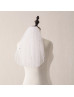 Ivory Short Crystal Plain Edge Wedding Veil